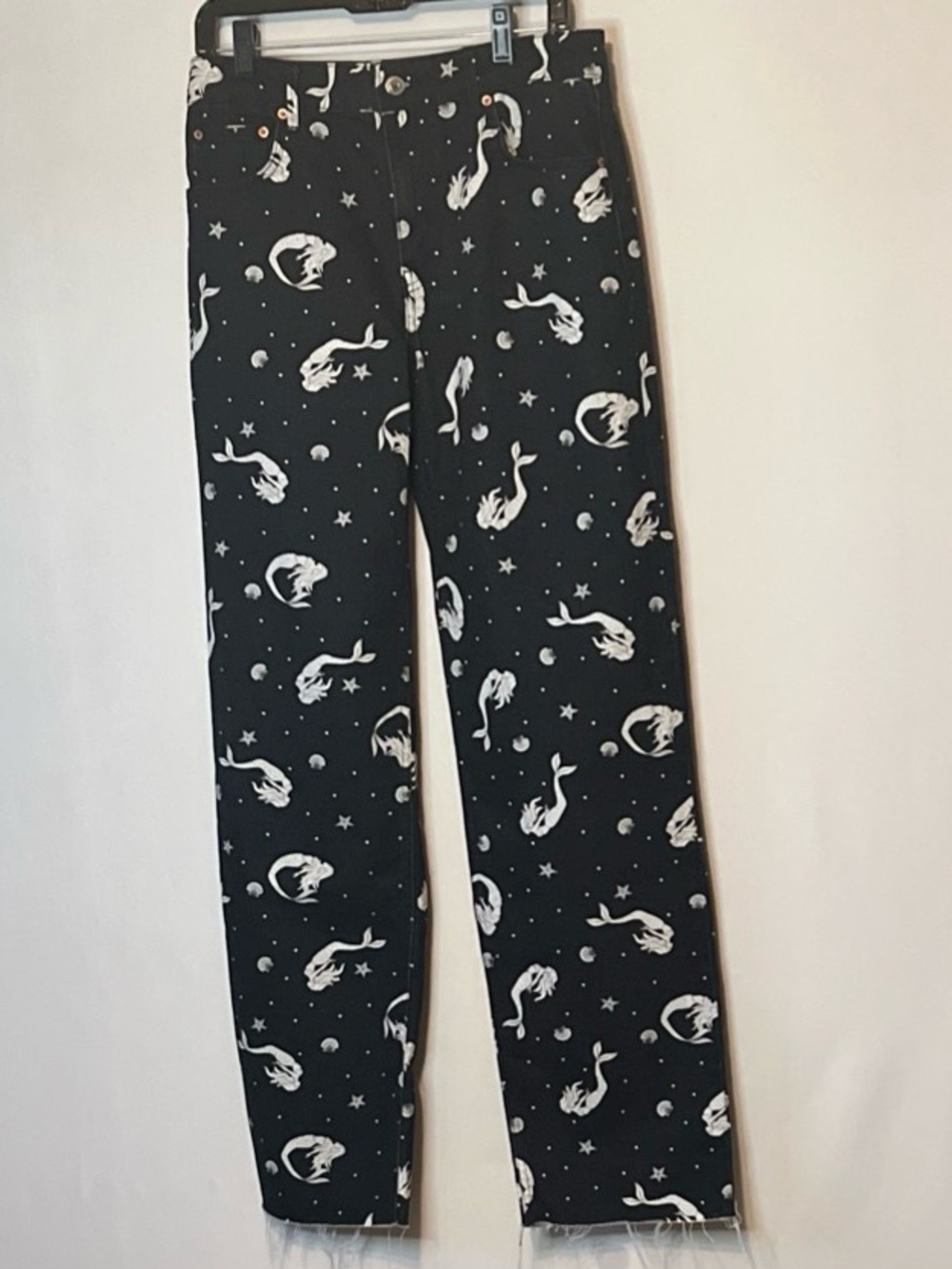 New WOT Zara Womens Trevor 100% Cotton Black Mermaid Denim Jeans Size 6
